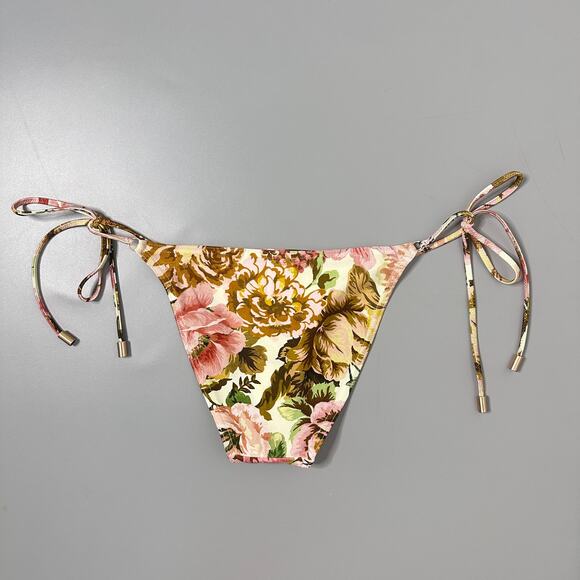Zimmermann Side Tie Bikini Bottom in Golden Floral Multicolor - Picture 5 of 10